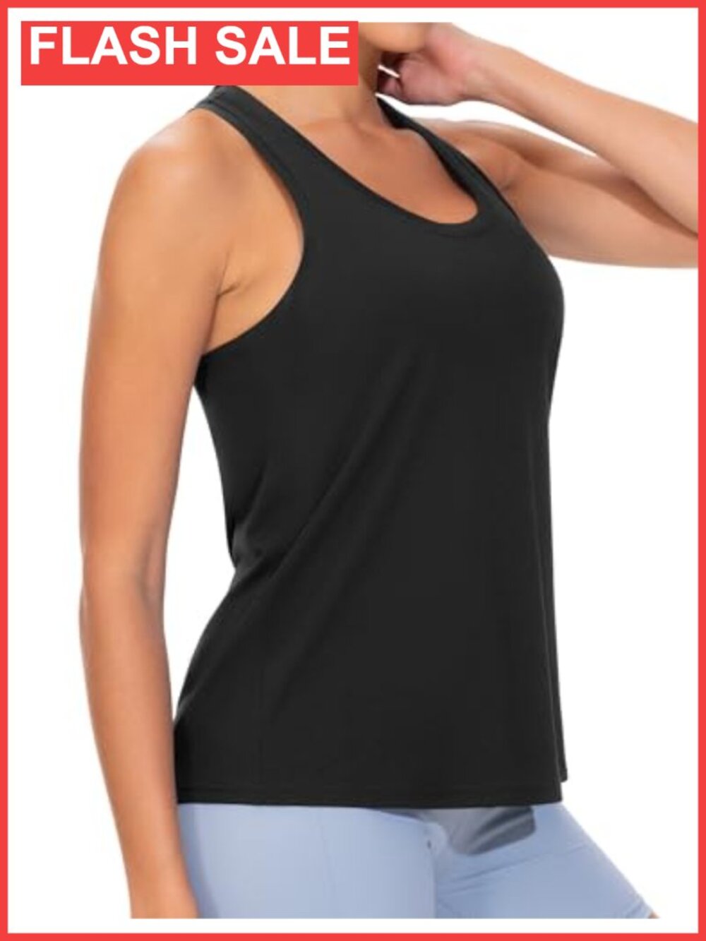Women's Scoop Neck Racerback Workout Tank Top Yoga Athletic Shirt